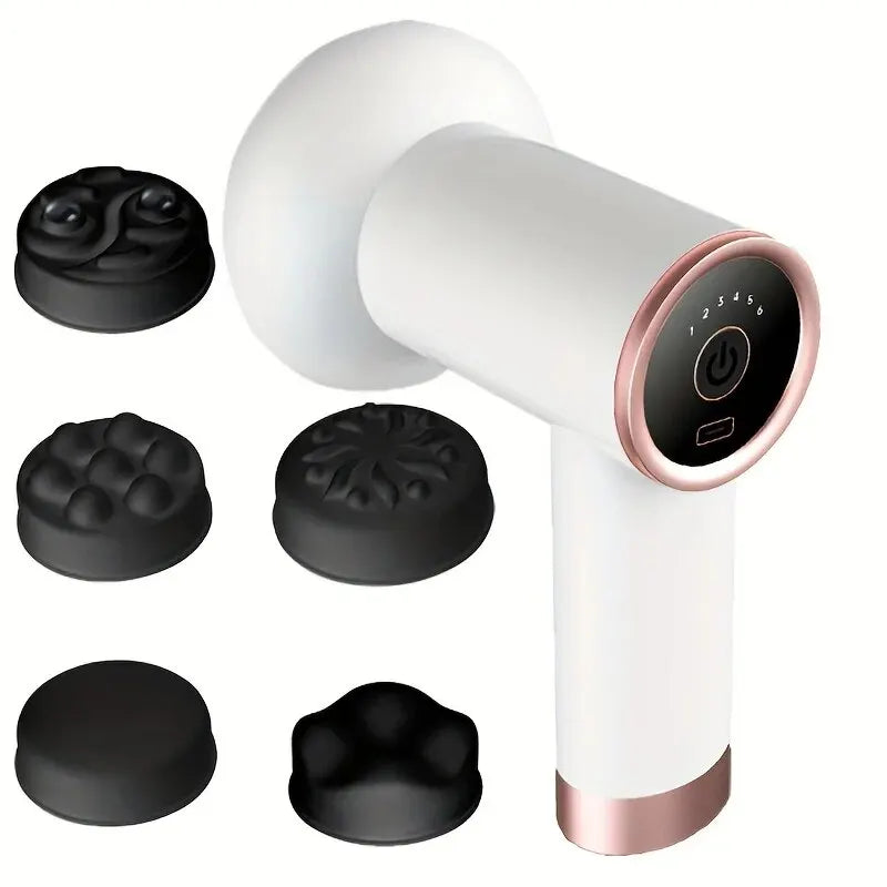 Wireless Charging Massage Gun – Handheld Fat Burning & Muscle Kneading Stick (Pink/White)