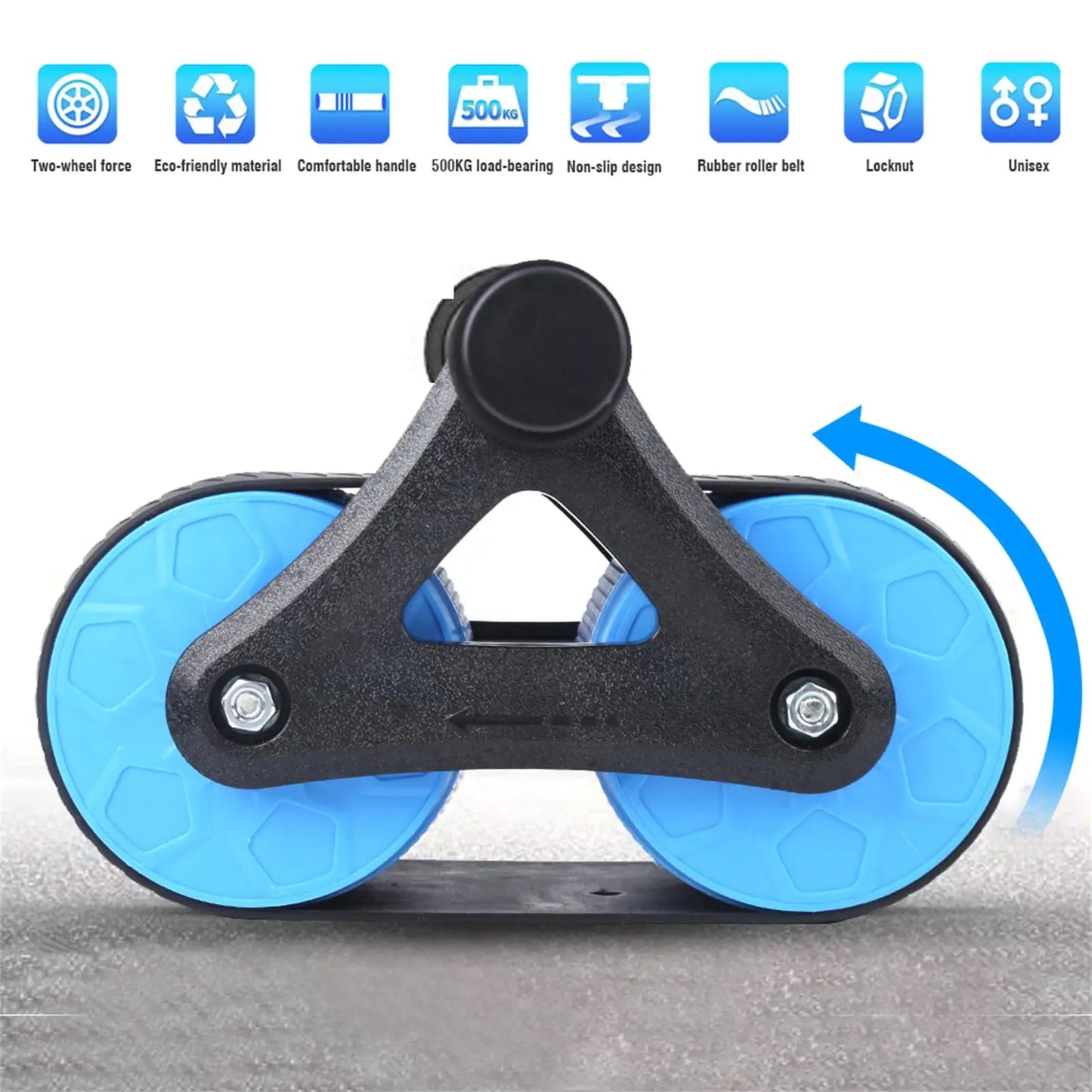 Blue Springback Abdominal Roller Wheel – Silent Core & Push-Up Training Fitness Equipment