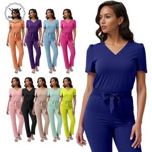 Women's Medical Scrub Set – Soft Nursing Uniform with Top & Pants for Hospital, Dental & Clinical Use