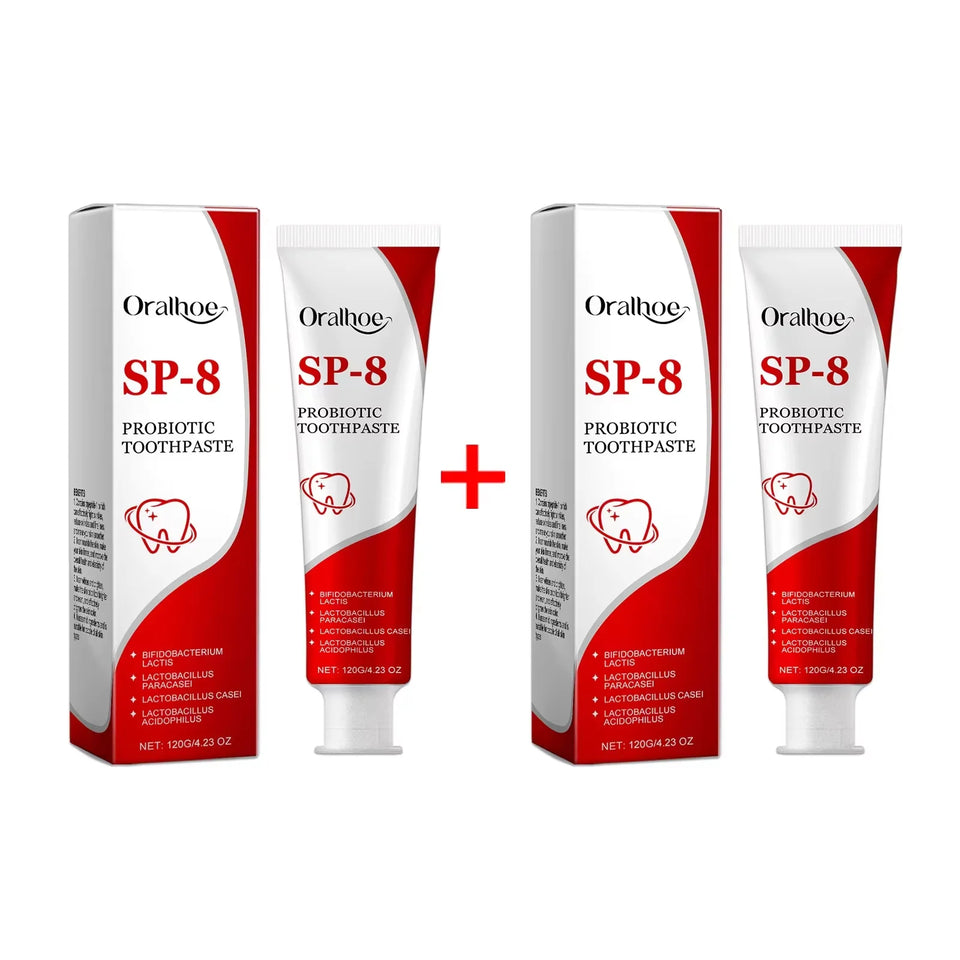 SP-8 Probiotic Whitening Toothpaste – Mint Brightening Formula for Plaque Removal, Stain Cleaning & Fresh Breath