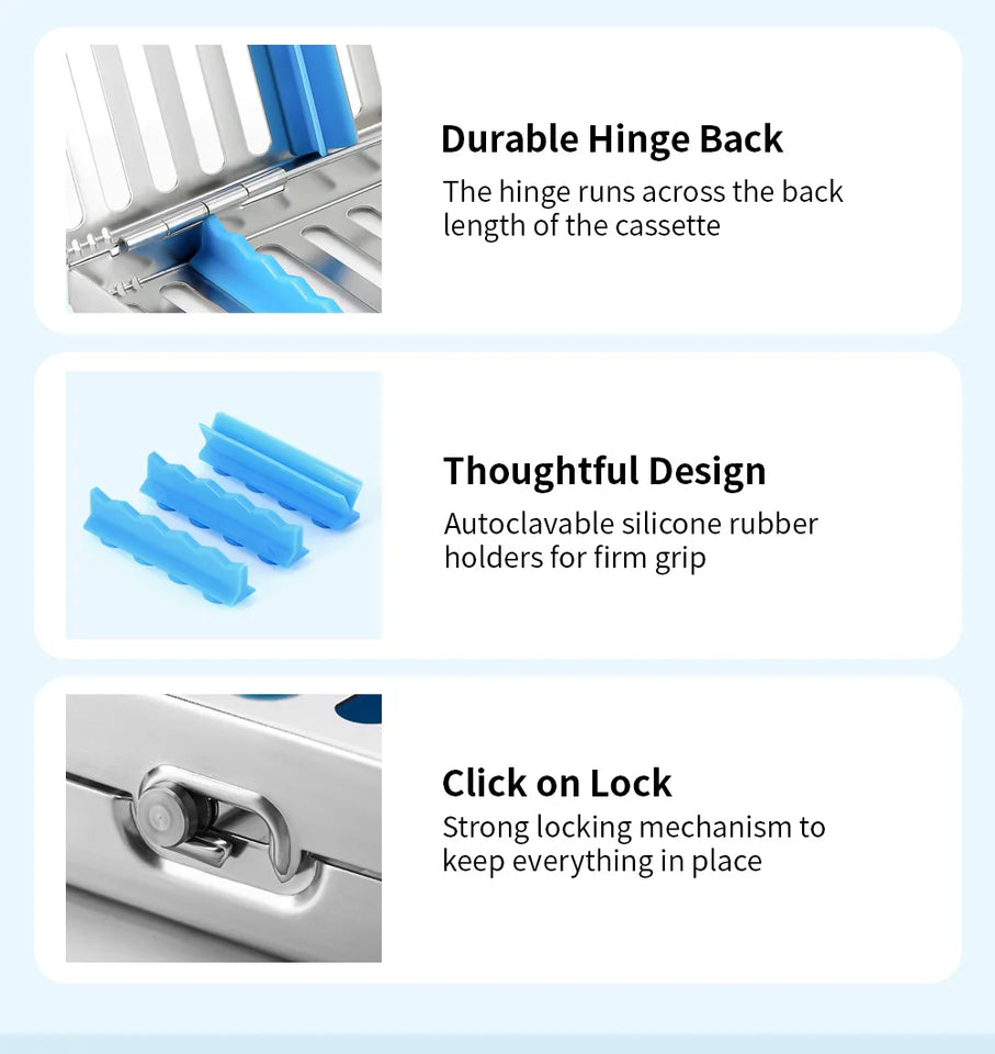AZDENT Dental Sterilization Rack – Autoclavable Surgical Cassette & Disinfection Tray