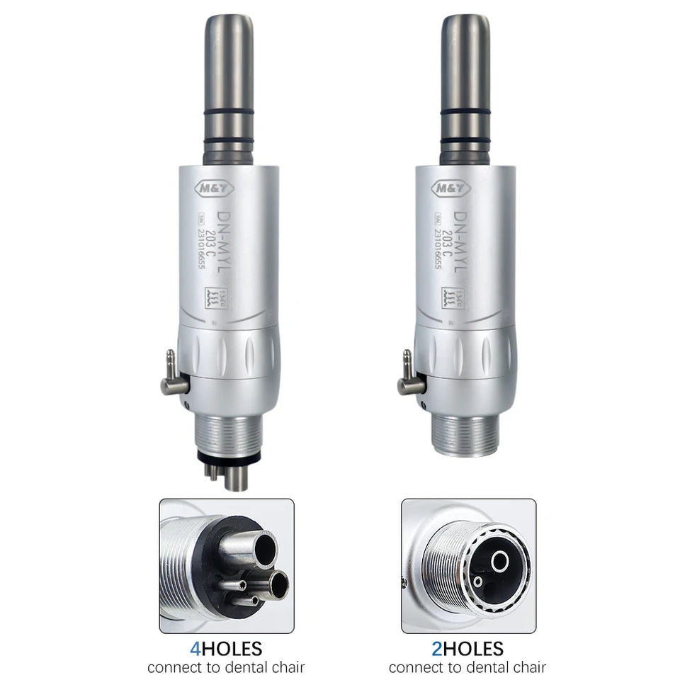 Dental Low-Speed Handpiece Kit 203C – Air Motor (2/4 Hole) with Contra Angle & Straight Handpiece