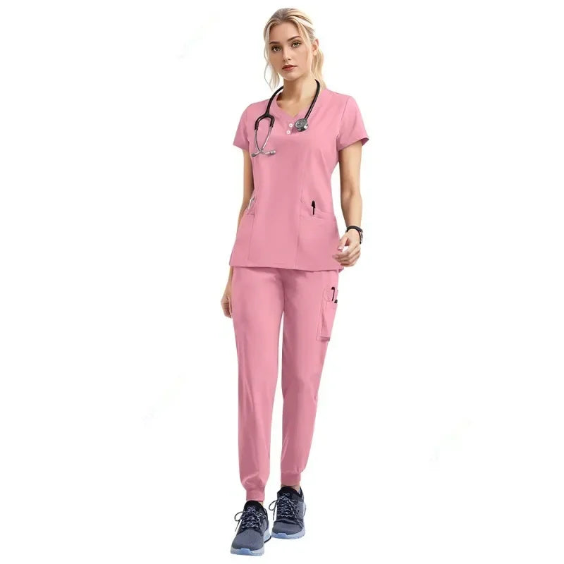 Women's Medical Scrubs Jogger Set – Doctor & Nurse Surgical Uniform