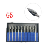 10PCS Assorted Tungsten Steel Dental Polisher Burs – 2.35MM Low-Speed Handpiece Drill Bits for Dental Lab