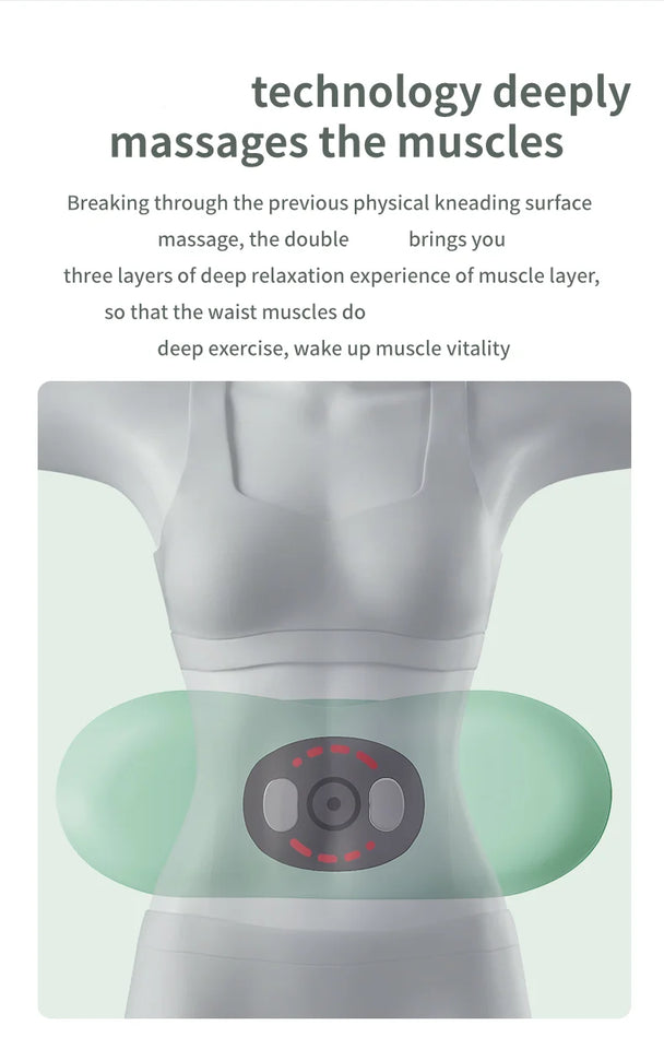 New Upgrade Air-Lip Stretch Low Frequency Thermal Vibration Waist Massage Heeling Spot Left and Right Swing + Up and Down Tracti