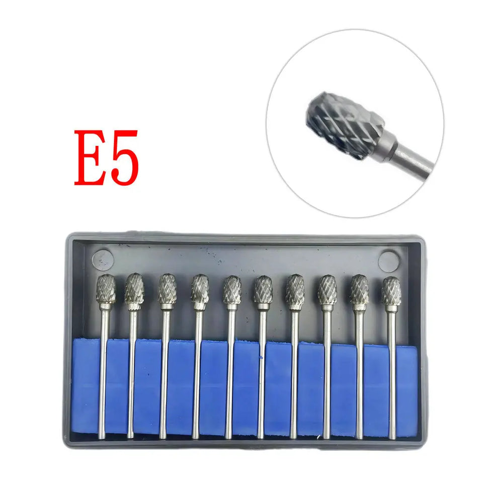 10PCS Assorted Tungsten Steel Dental Polisher Burs – 2.35MM Low-Speed Handpiece Drill Bits for Dental Lab