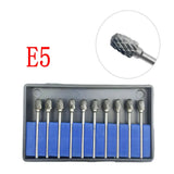 10PCS Assorted Tungsten Steel Dental Polisher Burs – 2.35MM Low-Speed Handpiece Drill Bits for Dental Lab