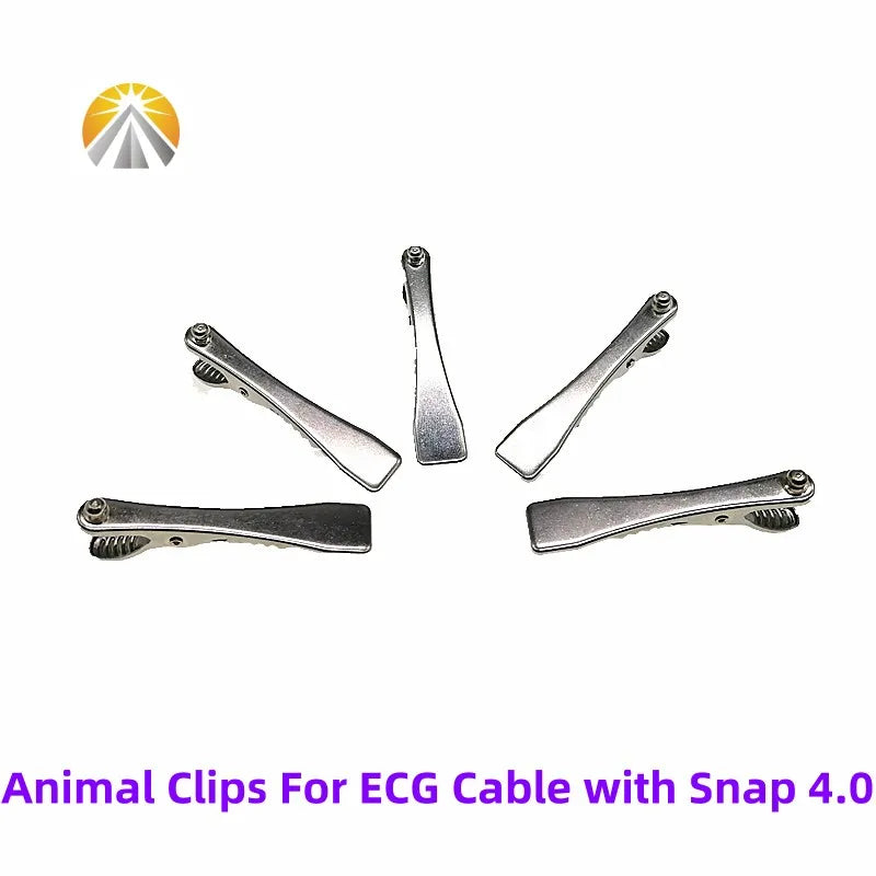 Multi-Function Veterinary ECG Clips – EKG Clamp Electrodes for Animal Medical Cables (DIN 3.0, Banana 4.0, Snap 4.0)