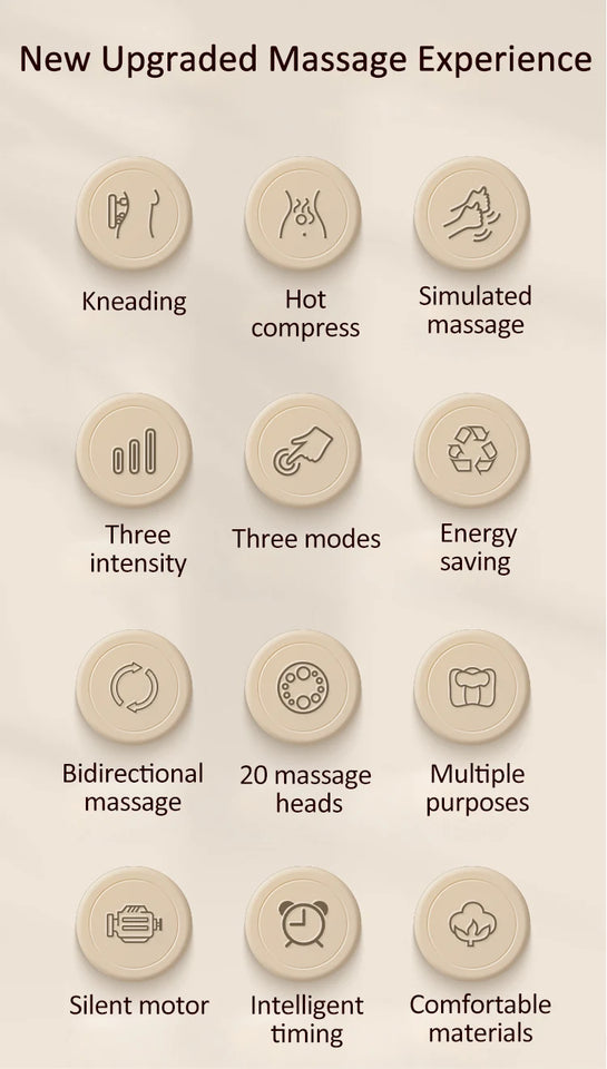 Jinkairui Shiatsu Neck & Back Massage Pillow with Heat – Multifunctional Cervical and Shoulder Massager