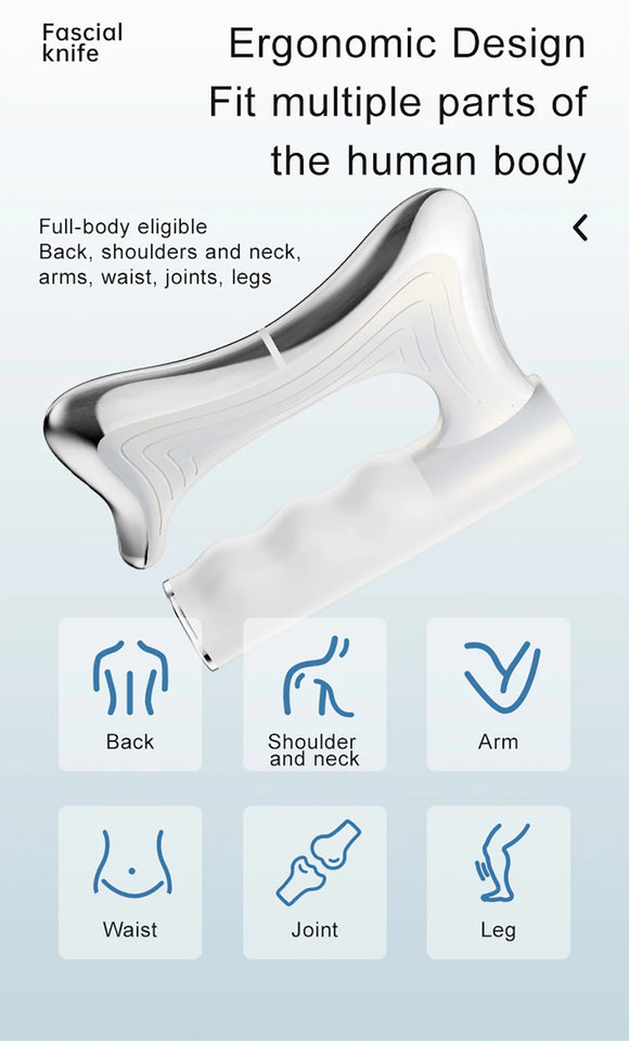 Electric Heating Fascia Knife Massager with LCD – Vibration Muscle Relaxation & Body Lifting Tool