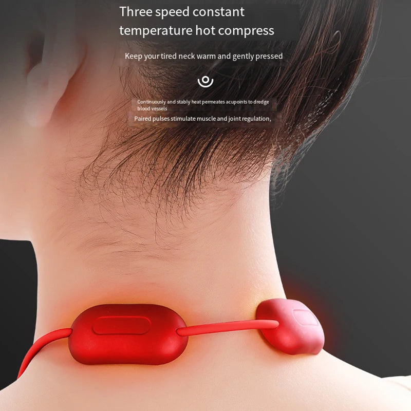 Xiaomi Youpin Smart Hanging Neck Protector Cervical Spine Massager Portable Mini Pulse Shoulder Massage Hot Compress Nursing