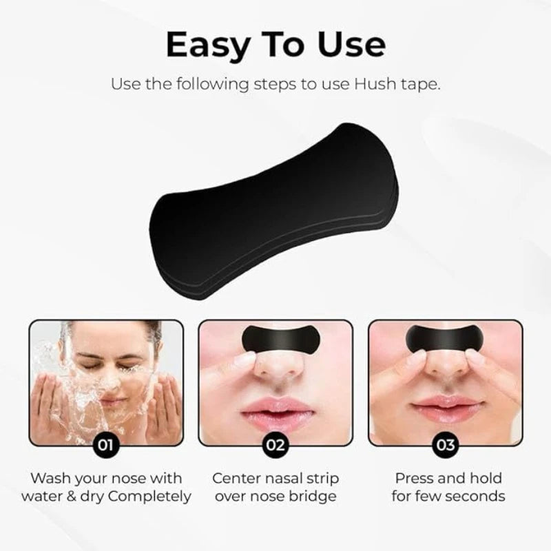 Black Nasal Breathing Strips – Anti-Snoring Sleep Aid for Easier Nighttime Breathing (20/50/100PCS)