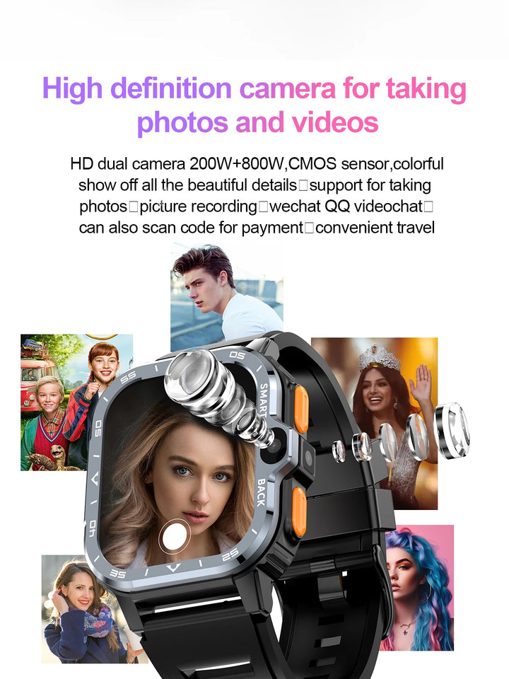 Valdus PGD Android Smartwatch for Men – Dual Camera, GPS, 16G/64G Storage, 4G SIM & NFC