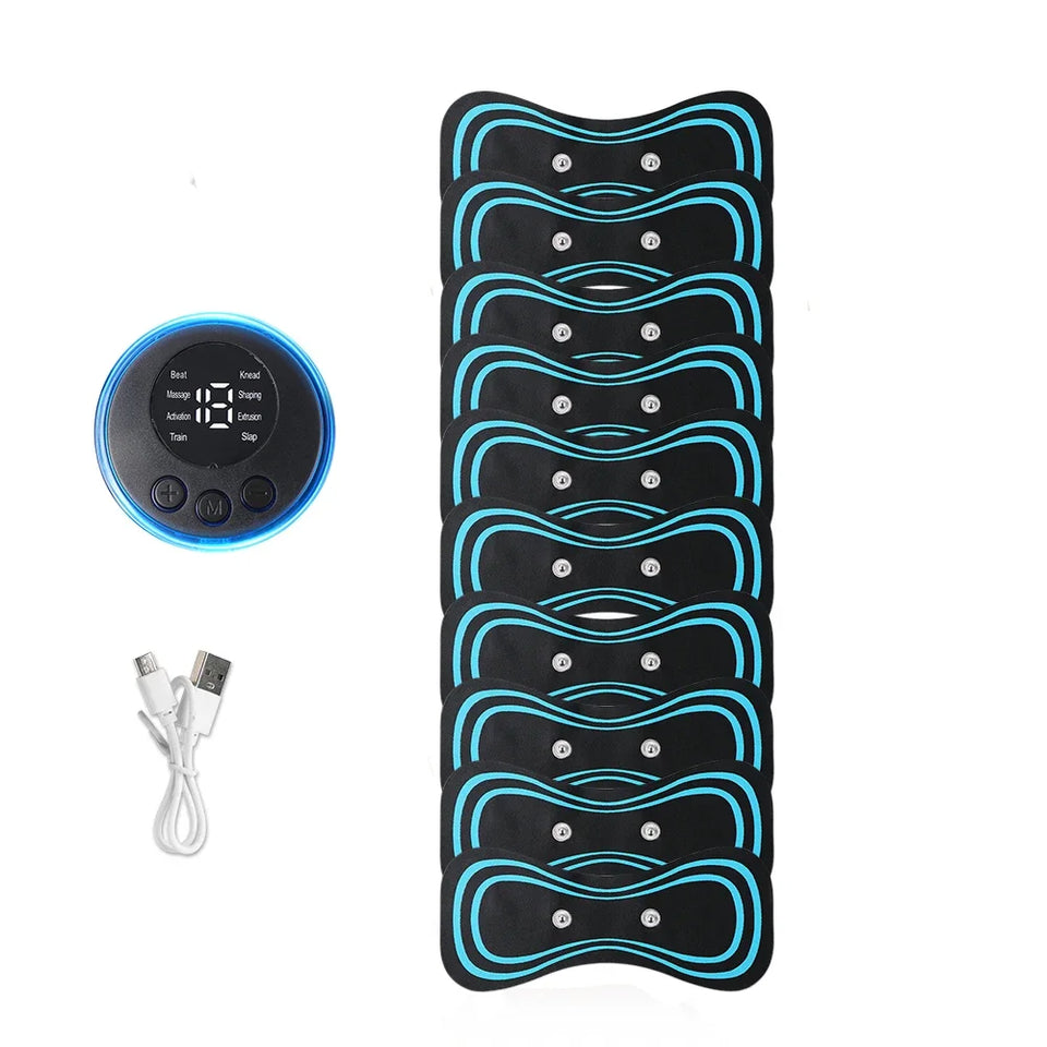 EMS Pulse Neck Massager Sticker Tens Cervical Massageador Back Masajeador Patch Muscle Stimulator Pain Relief Gel Pads Stretcher