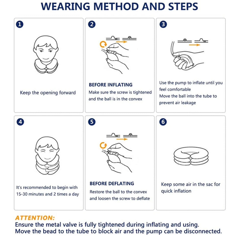 nflatable Cervical Neck Stretcher – Home Spinal Traction Device for Pain Relief & Muscle Strain Recovery