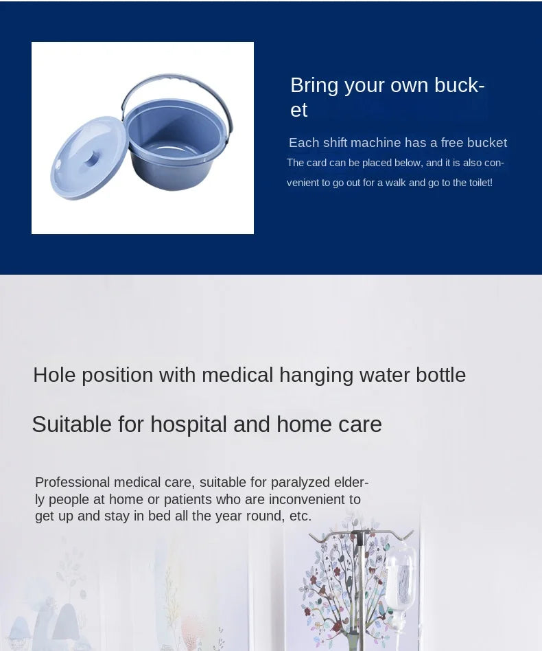 2-in-1 Bed Fold Chair with Hydraulic Lift – Paralyzed & Disabled Elderly Nursing Transfer Chair with Walker Support