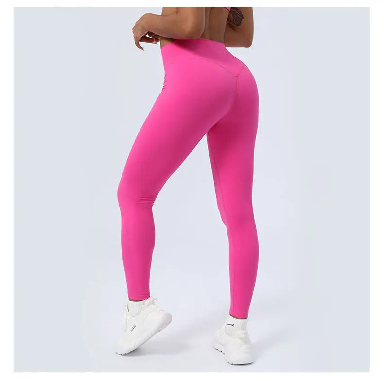 Women’s Seamless Fold-Over Fitness Leggings – Running & Yoga Pants with Butt-Lifting Design