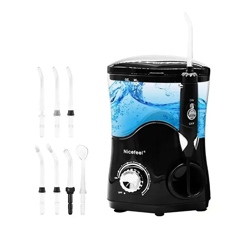 600ML High-Frequency Pulse Water Flosser – Oral Irrigator with 7 Heads for Teeth Whitening & Tartar Removal