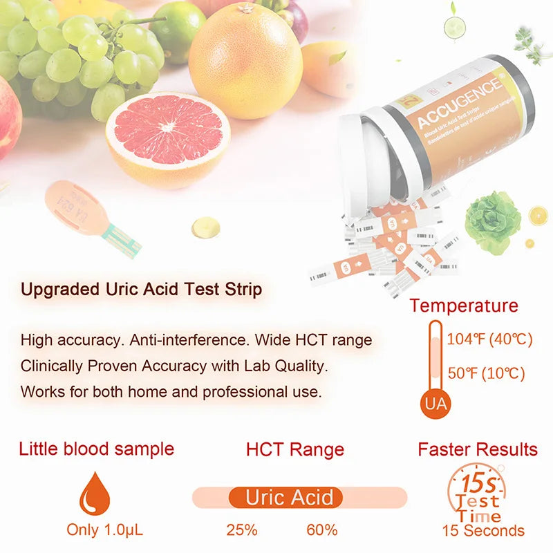 4-in-1 Blood Test Strips for PM800 Meter – Glucose, Ketone, Uric Acid & Hemoglobin