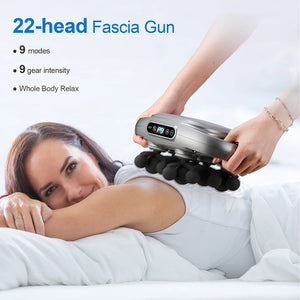 22-Head Fascia Massage Gun – High-Frequency Deep Tissue Massager for Back, Neck, Shoulder & Waist