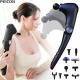 Fascia Massage Gun with Extended Handle – High-Frequency Electric Muscle Massager