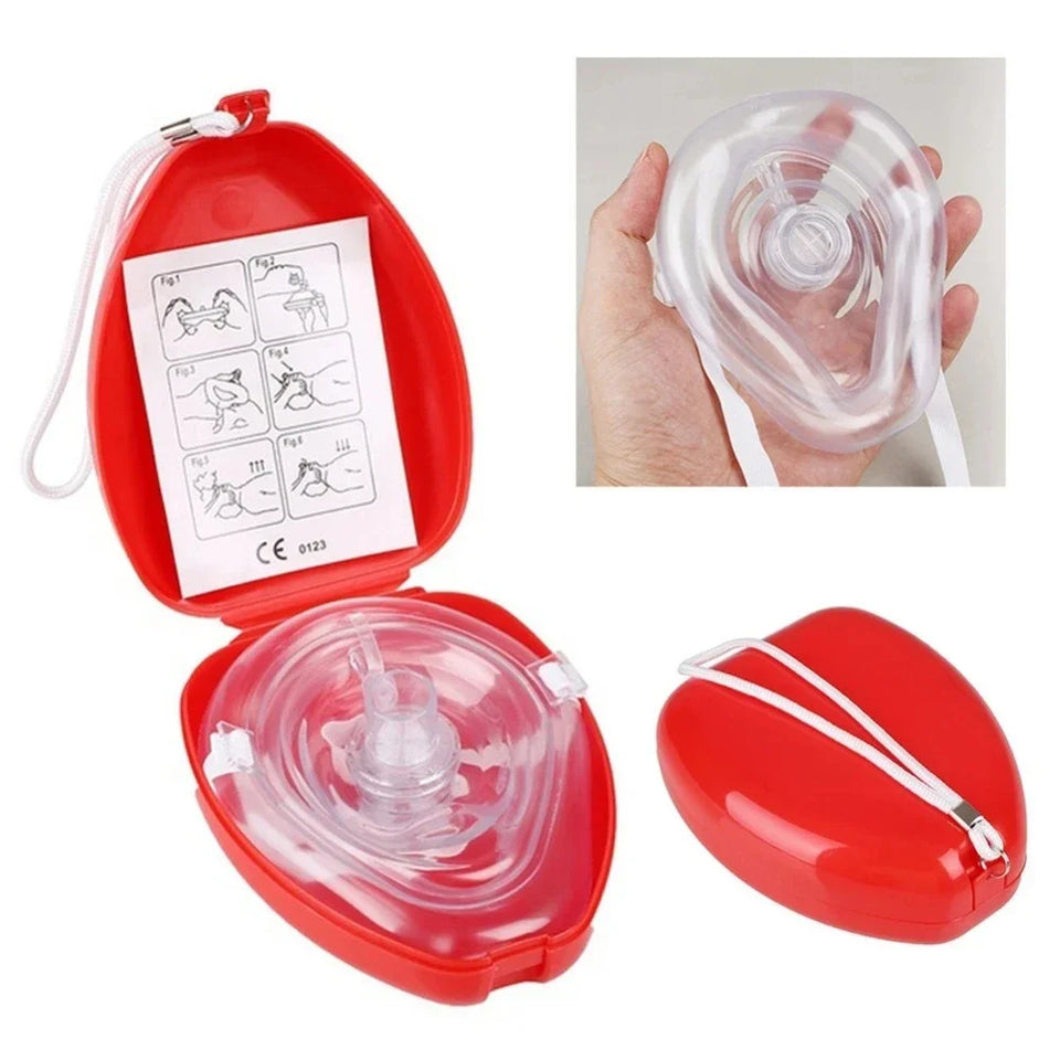 Reusable CPR Breathing Mask – Professional Emergency Resuscitation Mask with One-Way Valve for Rescue Personnel