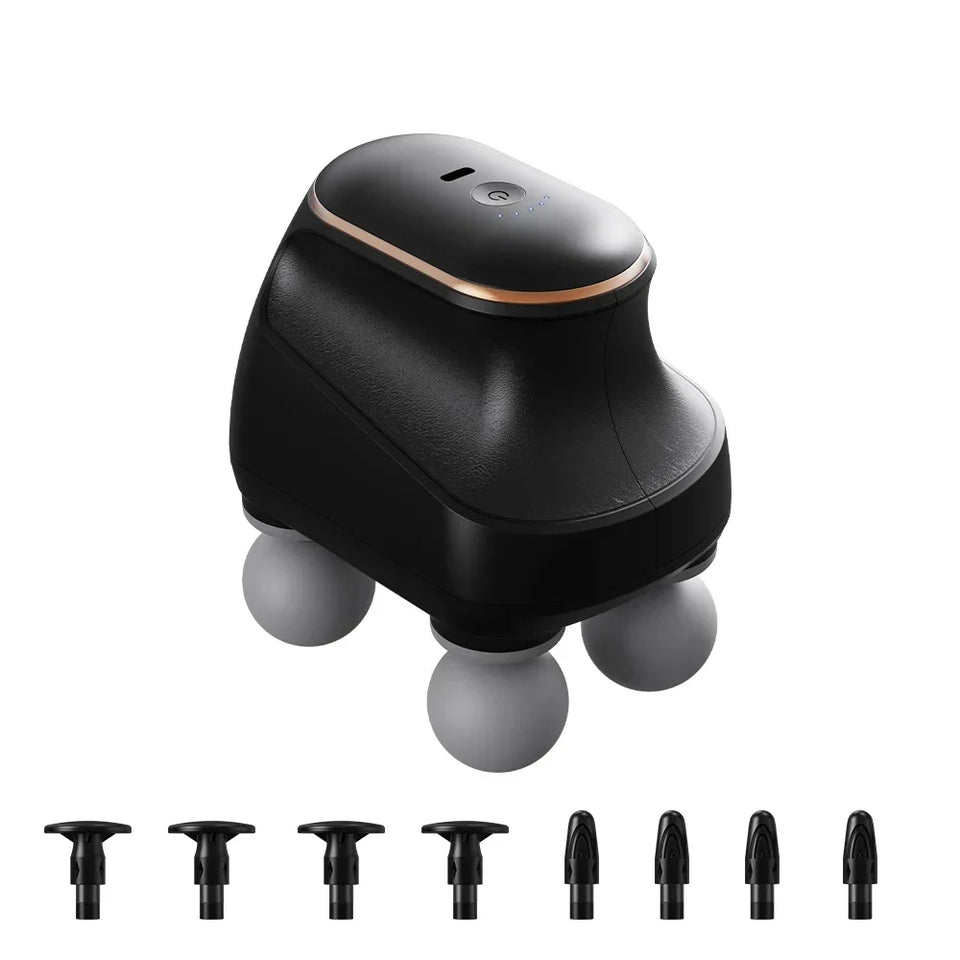 Mini Portable Fascia Gun – 4-Head High-Frequency Muscle Massage Gun