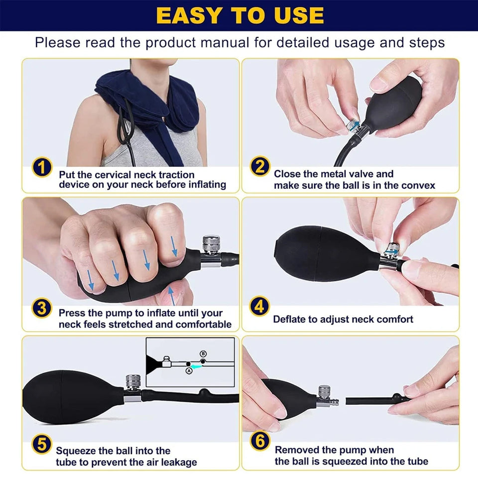 nflatable Cervical Neck Stretcher – Home Spinal Traction Device for Pain Relief & Muscle Strain Recovery