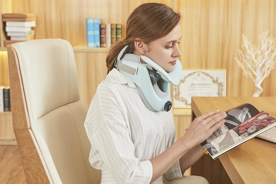 Adjustable Cervical Neck Traction Device – Air Pump Neck Stretcher Collar for Spine Alignment & Pain Relief
