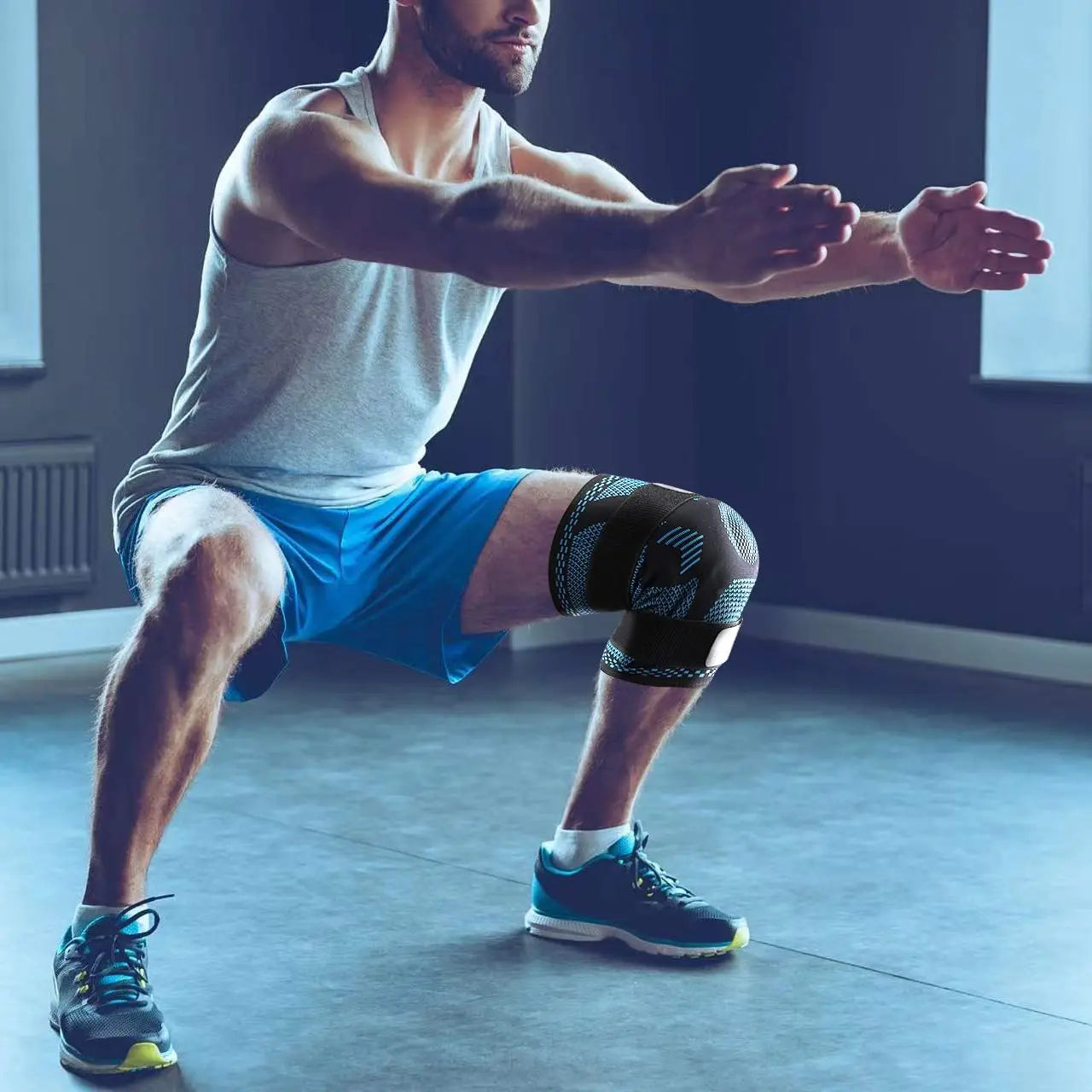 Sports Knee Brace with Side Stabilizers & Patella Gel – Compression Sleeve for Meniscus Tear, Knee Pain, Injury Recovery