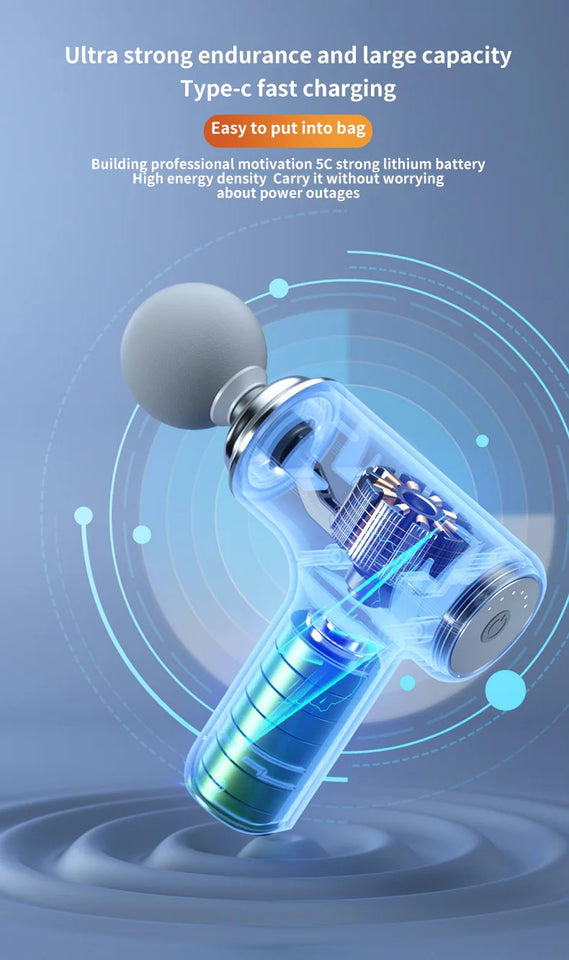 Mini Massage Gun – Wireless Deep Tissue Muscle Relaxation Massager