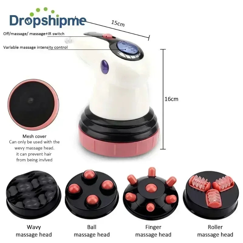 4-in-1 Infrared Electric Anti-Cellulite Massager with 3D Roller for Body Slimming & Muscle Relaxation