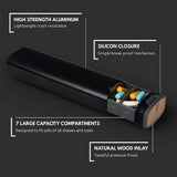 7-Day Premium Aluminum Pill Organizer – Large Capacity Weekly Pill Box for Vitamins, Supplements & Medicine