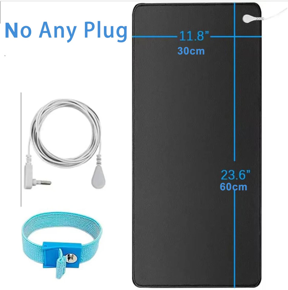 Earthing Mat with Wristband Soft PU Grounding Mat Pad Healthy Balance for Anxiety Relief & Better Sleep Earth Connected Therapy