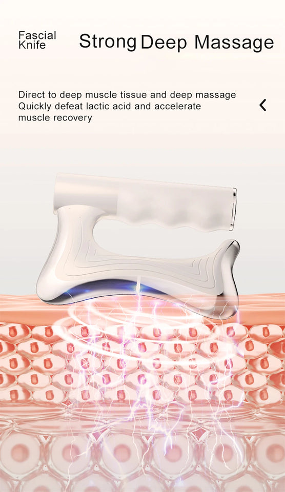 Electric Heating Fascia Knife Massager with LCD – Vibration Muscle Relaxation & Body Lifting Tool