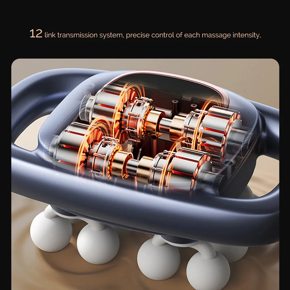 12-Head Fascia Massage Gun – High-Frequency Deep Tissue Muscle Massager