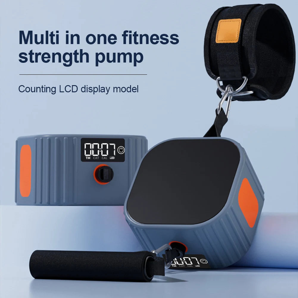 Fitness Pump Adjustable Resistance Rowing Machine – Strength Training Puller with Counter for Home Gym