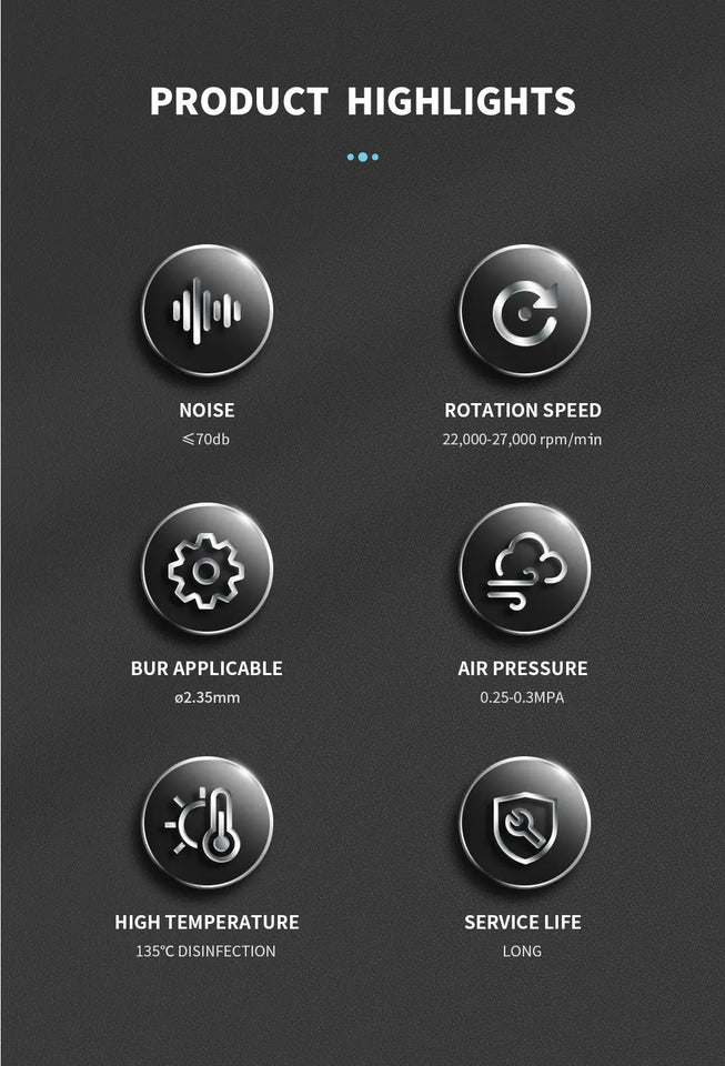 AZDENT Dental Low-Speed Contra Angle Handpiece – Latch Type, Fits E-Type Air Motors