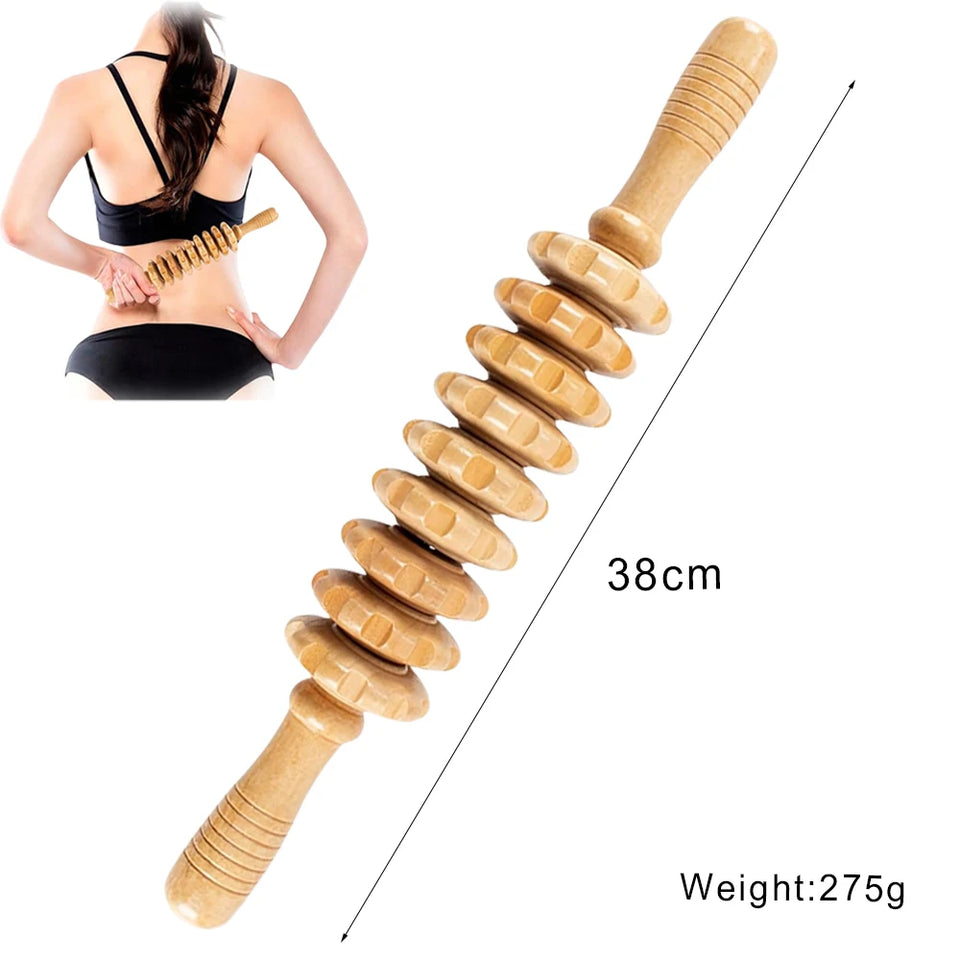 Wooden Massage Tools Wood Lymphatic Drainage Massager Anti Cellulite Body Shaping Tools for Beauty, Gua Sha, Sore Muscle Relief