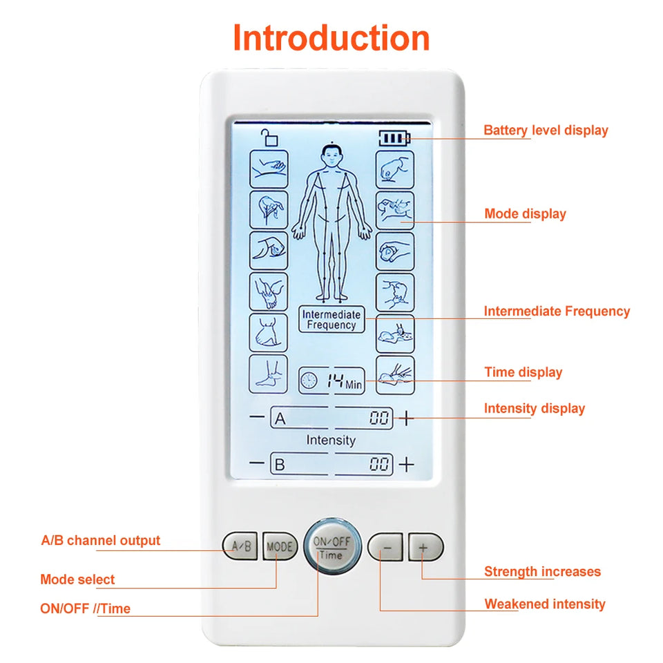 TENS Massager Digital Pulse Body EMS Muscle Stimulator Acupuncture Low Frequency Physiotherapy Slimming Machine Health Care