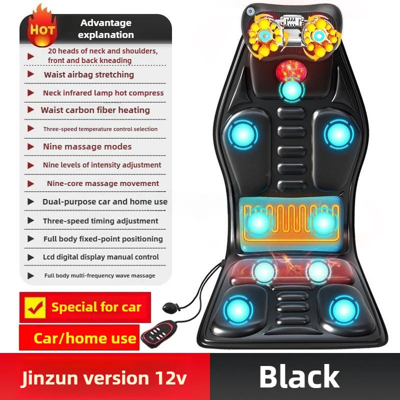 Massage Seat Cushion Cheap With Heating Adjustable Lumbar Airbag Back Massage Chair Cushion for Men and Women Home Office Use