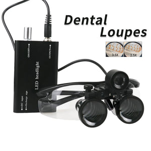 Dental Surgical Loupes 2.5X/3.5X with LED Light – Medical Magnifying Glasses for Dentistry & Surgery