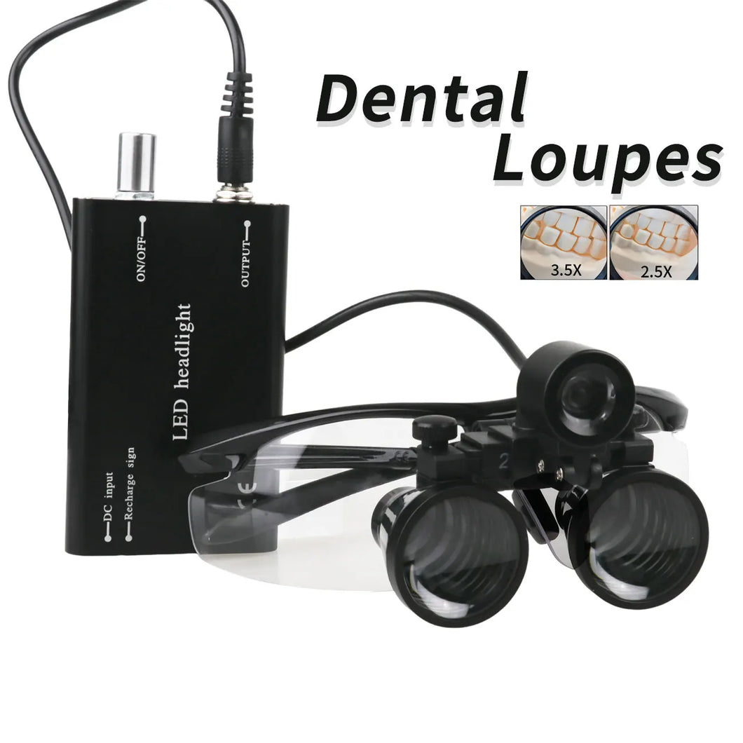 Dental Surgical Loupes 2.5X/3.5X with LED Light – Medical Magnifying Glasses for Dentistry & Surgery
