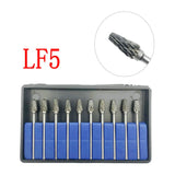 10PCS Assorted Tungsten Steel Dental Polisher Burs – 2.35MM Low-Speed Handpiece Drill Bits for Dental Lab