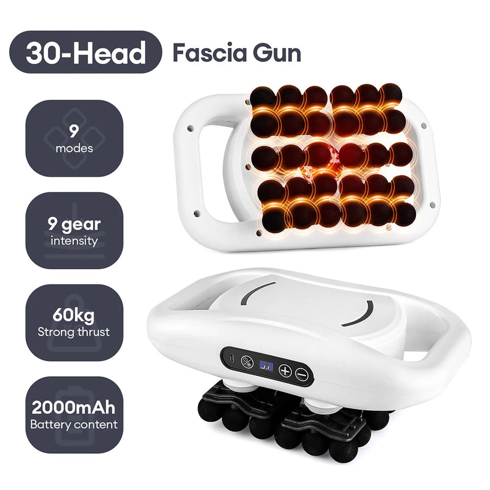 30-Head Massage Gun – High-Frequency Vibration Deep Tissue Muscle Massager