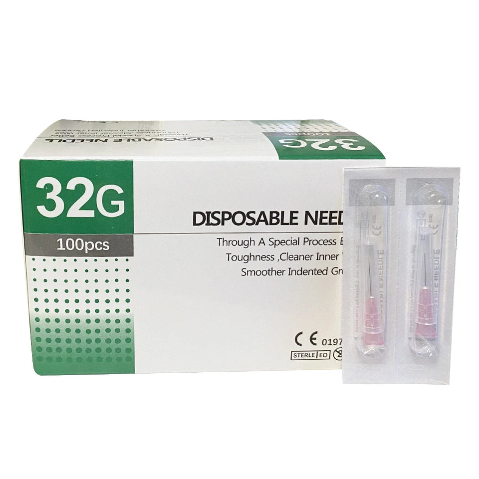 30G–34G Painless Transparent Syringe Needles – Clear Tip Caps & Injection Glue Applicators (1.5–6mm)