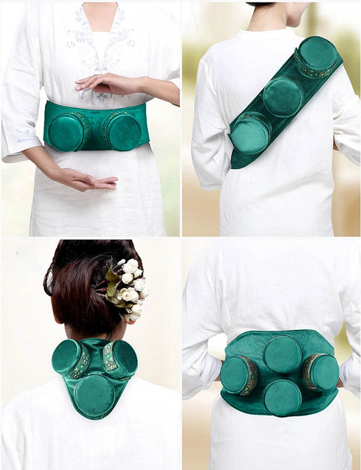 Brass Copper Box Smokeless Moxibustion Bag hierbas medicinales Burner Moxa Therapy Body Acupoint Meridian Warm Massage