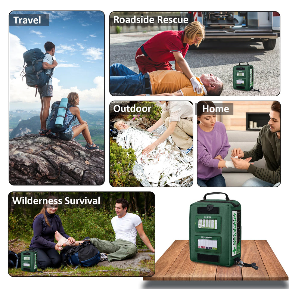 BearHoHo Size M First Aid Kit – Professional Medical Rescue Kit for Outdoor, Car, Travel, School & Hiking Emergencies