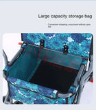 Foldable Four-Wheeled Elderly Shopping Cart Walker – Lightweight Mobility Aid with Walking Stick Support