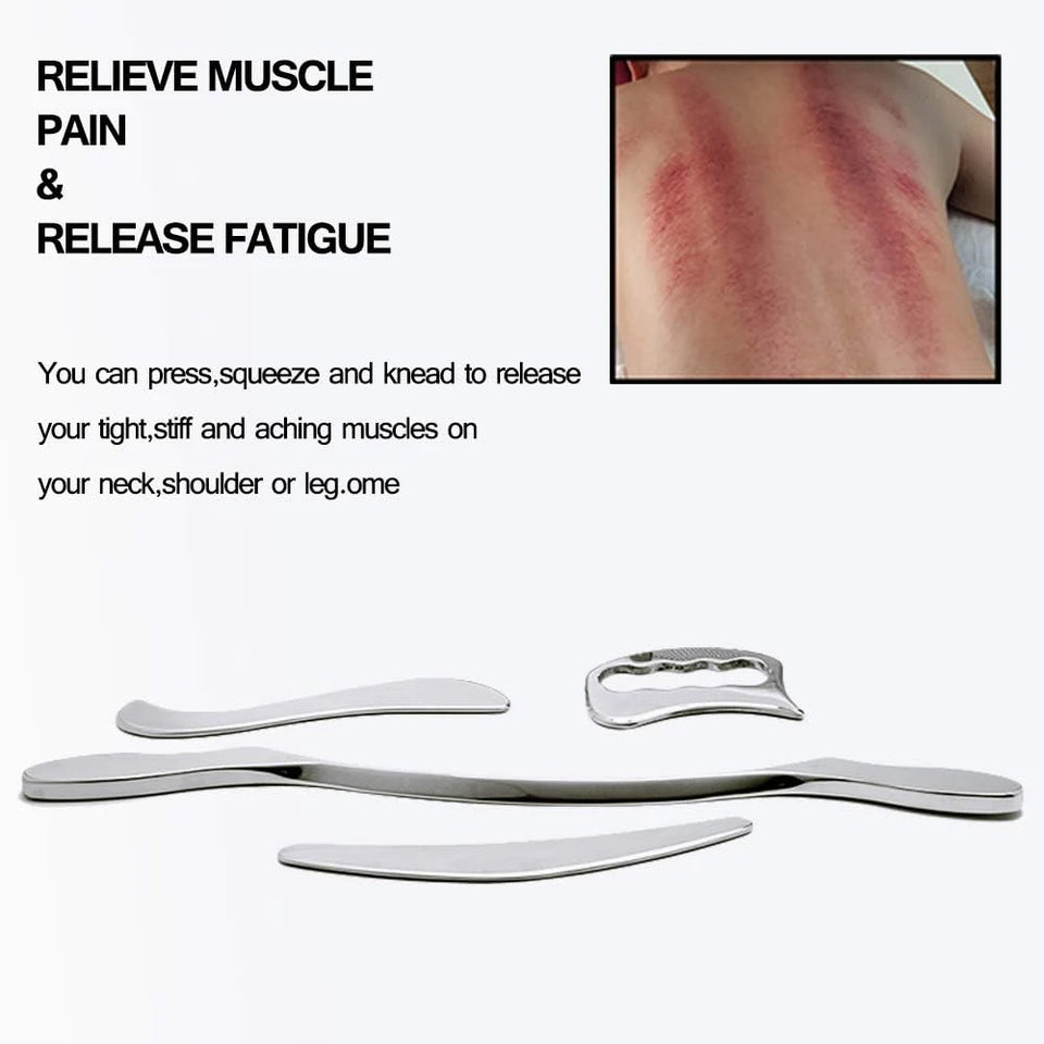 1/4/7 Pcs Great Stainless Steel Gua Sha Scraping Massage Tool Set for Back, Legs, Arms, Neck, Shoulder and Whole Body Acupoints